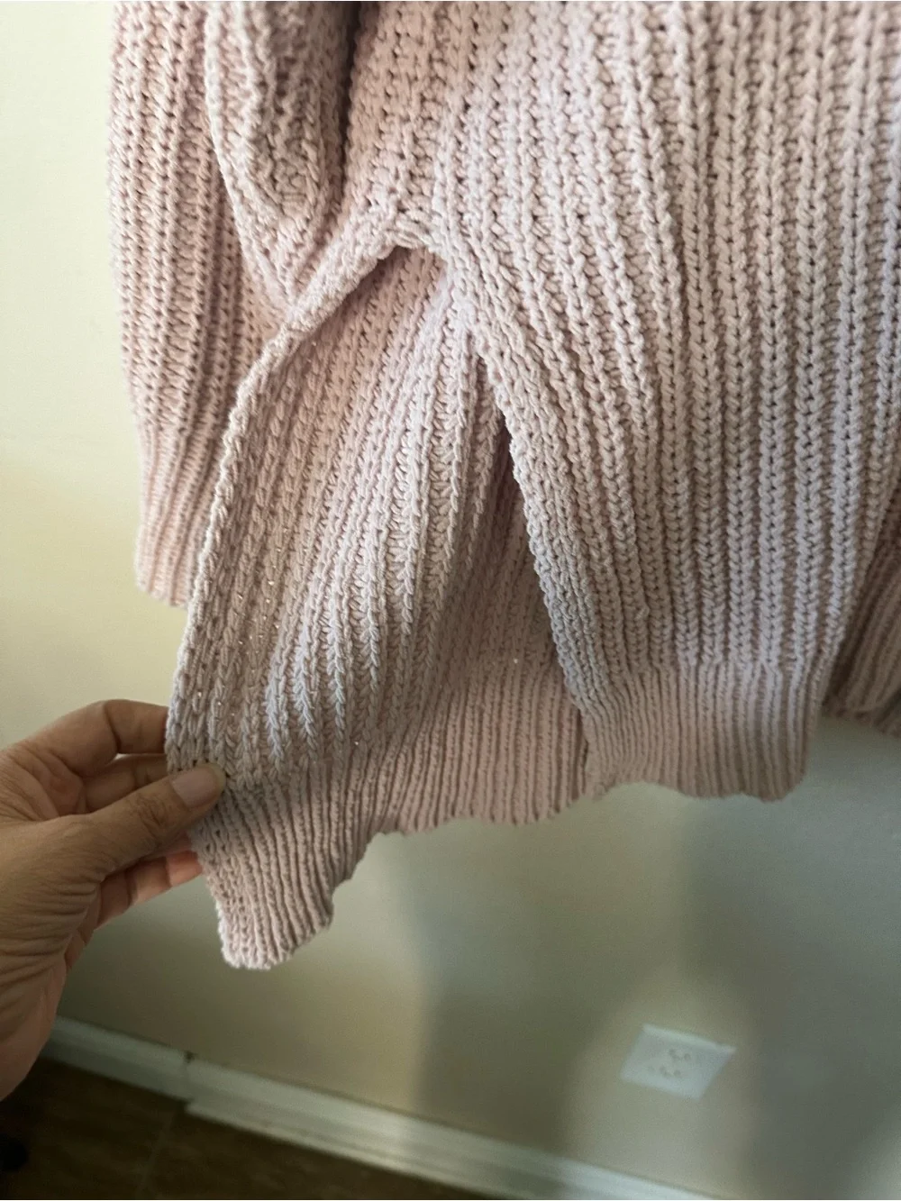 Aerie women's Chunky Knit Crewneck Sweater - Blush Pink size S/ NWOT 1048
